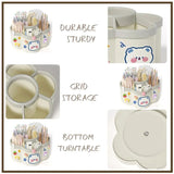 Rotating Desk Organizer, Large Makeup & Pen Holder for Office/Dorm/Vanity, with Random Stickers
