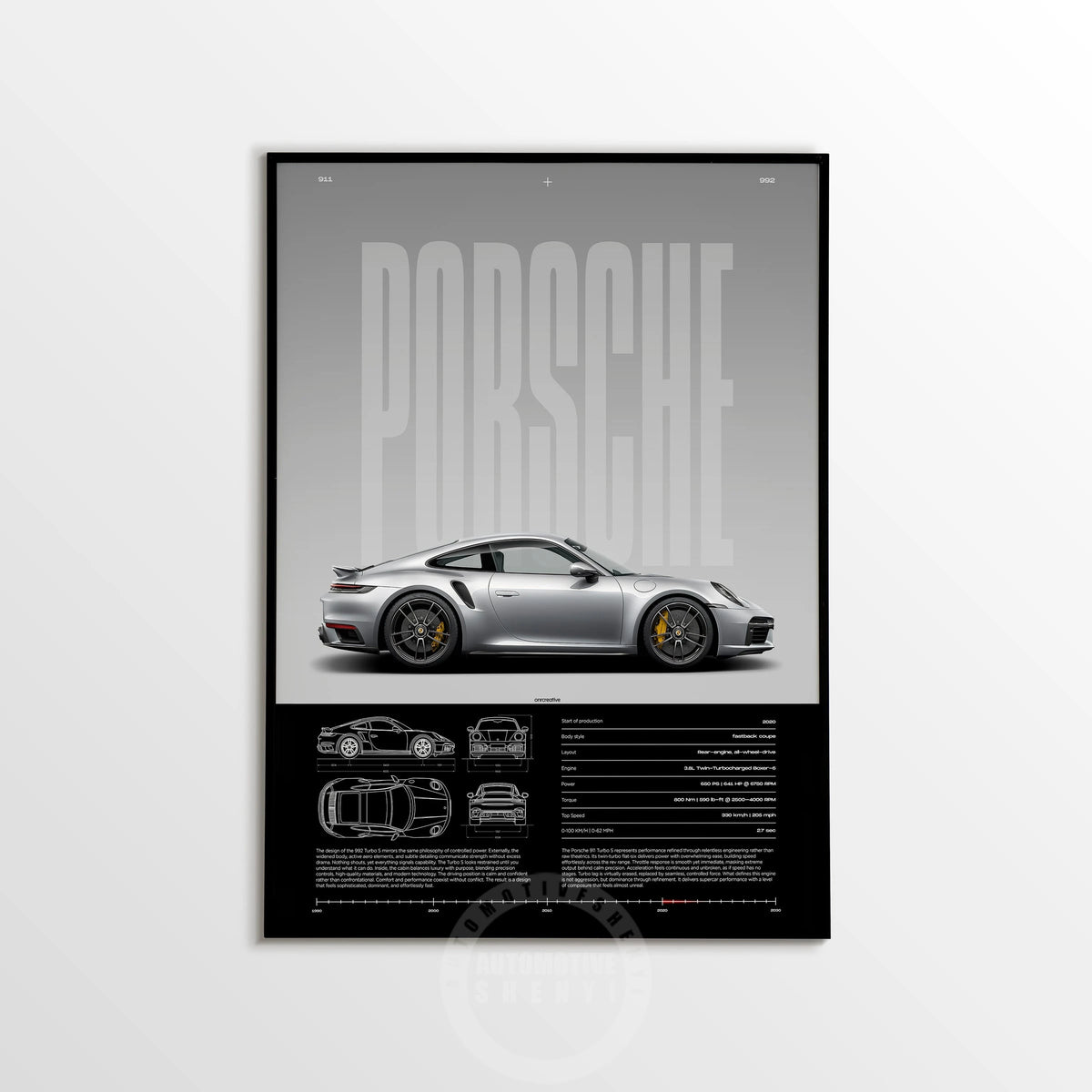 Minimalist 911 Turbo GT3-RS GT4 RS Hyper Car Sports Car Supercar Poster Canvas Painting Motosport Wall Art Pictures Home Decor