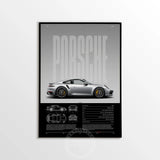 Minimalist 911 Turbo GT3-RS GT4 RS Hyper Car Sports Car Supercar Poster Canvas Painting Motosport Wall Art Pictures Home Decor