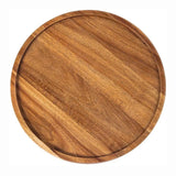 Decorative Tray Round Dinner Plate Wooden Large Wood Platte Dessert Pallet