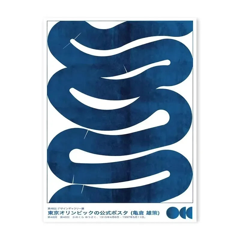 Modern Abstract Open Your Mind Blue Waves Poster Paper Print Home Bedroom Entrance Bar Cafe Art Painting Decoration