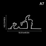 New La Linea Minimalist Line Art Car Sticker Bumper & Window Door Wall Decal With Cartoon Character Design Home Car Decoration