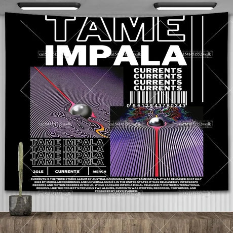 Tame Impala Currents Music Album Posters Wall Hanging Rock Band Poster Meme Tapestries For Bedroom Home Decor Aesthetic Flags