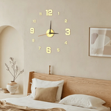 Glow-In-The-Dark DIY Wall Clock Creative Design Mirror Surface Wall Decor Sticker Clock, Minimalist Decorative Clock, Silent Wall Sticker Clock, Living Room Bedroom Wall Sticker Creative Clock (Glow-In-The-Dark Model Only Glo