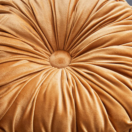 Round Throw Pillow Velvet Pleated Round Pillow Cushion for Couch Chair Bed Car Colorful Floor Cushion Home Decoration