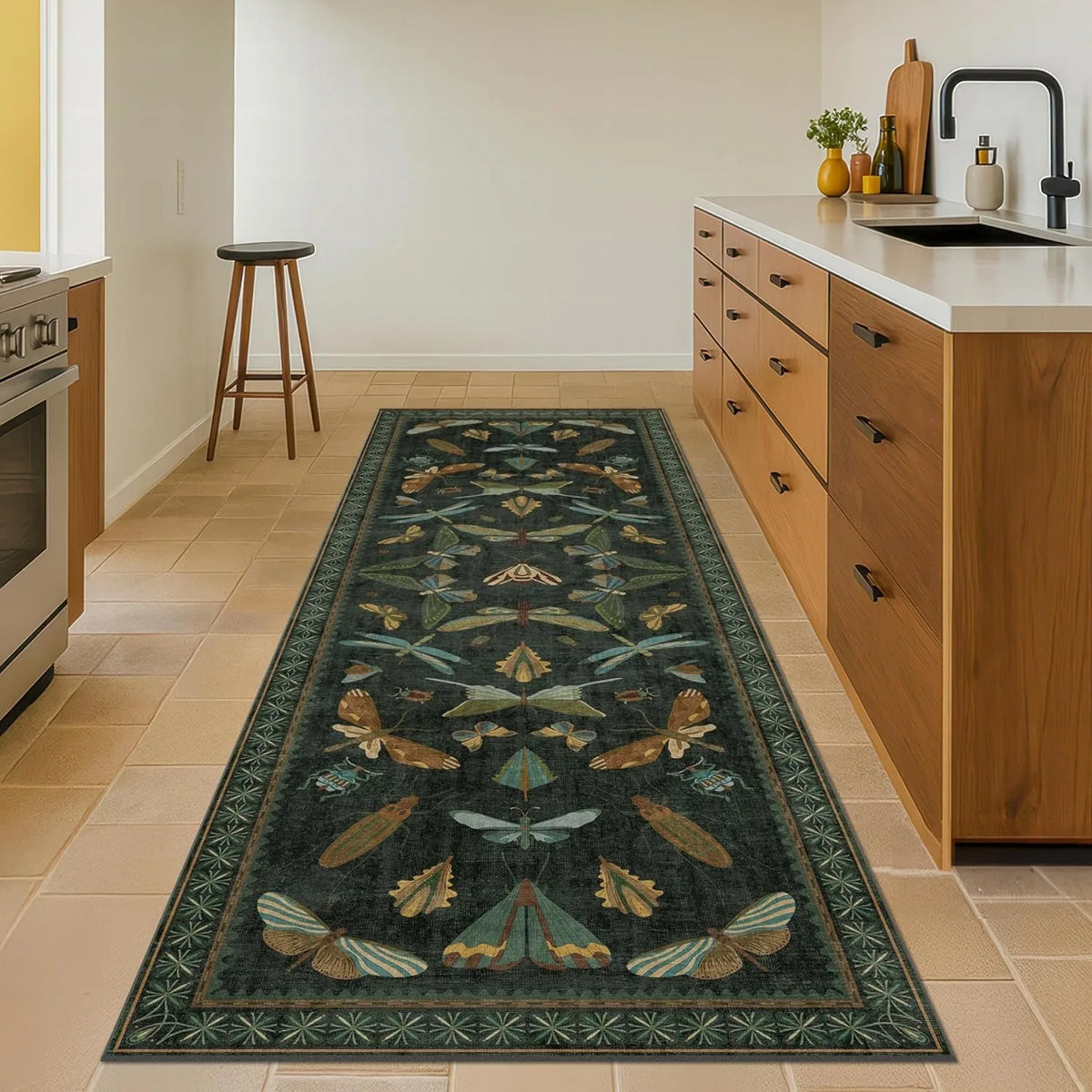 Corridor Carpet Runner Rug Hallway Long Strip Carpets Anti-slip Machine Washable Floor Mat Retro Style Home Decor Bedside Rugs