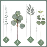 20pcs Eucalyptus Leaves Stems Artificial Plant Bouquet Fake Flowers for Home Decor DIY Floral Arrangement Wedding Decoration