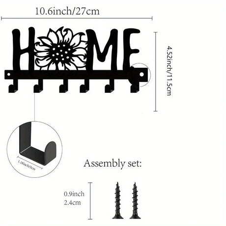 Decorative Metal Key Holder Wall Mounted Key Hooks Hanging Artwork Storage Rack Home Iron Art