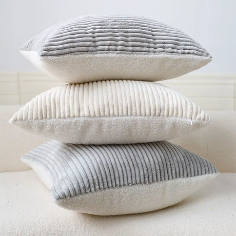 Stripe Corduroy Cushion Cover 30x50cm Pillowcase For Sofa Simple Nordic Style Funda Cojin Living Room Home Decor Pillow Cover