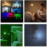 RGB LED Under Cabinet Lights with Remote Control Battery Powered Wireless Dimmable Night Lamp LED Lights for Home Wardrobe Light