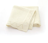 Personalized Knitted Blanket Embroidered Name Baby Boy Girl Soft Blanket Baby Shower Breathable Stroller Blanket Birthday Gift