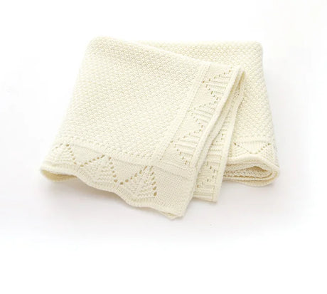 Personalized Knitted Blanket Embroidered Name Baby Boy Girl Soft Blanket Baby Shower Breathable Stroller Blanket Birthday Gift