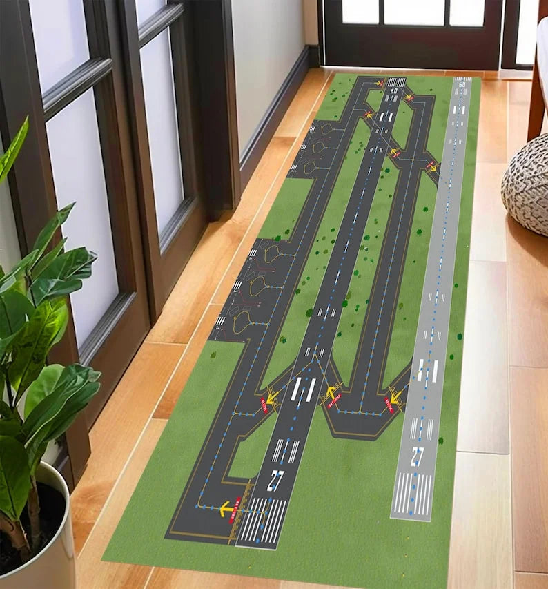 Runway Rug Aviation Airport Track Design Living Room Bedroom Mats Home Decoration Carpet