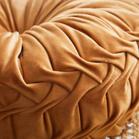 Round Throw Pillow Velvet Pleated Round Pillow Cushion for Couch Chair Bed Car Colorful Floor Cushion Home Decoration