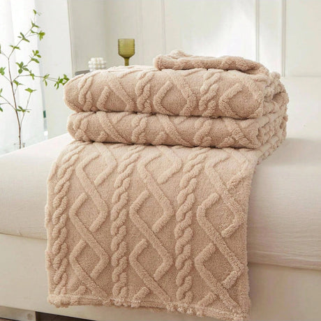 1pc Single-Layer Coral Fleece Blanket, Lightweight & Multi-Purpose Blanket Bed Cover,For Living Room Sofa Cover, Nap Blanket