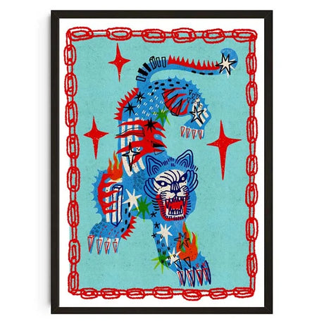 Vintage Abstract Animals Print Posters Mid Century Wall Art Canvas Painting Pictures for Living Room Bedroom Home Decor No Frame