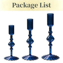 3Pcs Glass Candlestick Holders Glass Taper Candle Holders Groovy Wavy Elegant Candle Stick for Home Party Decoration