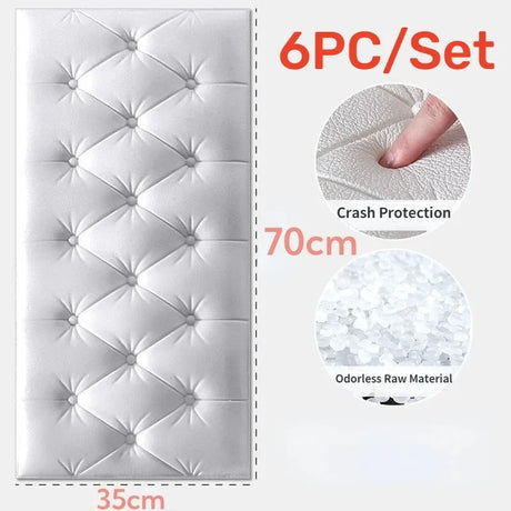 70X35CM 3PCS/SET 6PC/SET Self-adhesive 3D Brick Wallpaper PE Foam Wall Panels Stickers Waterproof Wallpaper Home Decoration