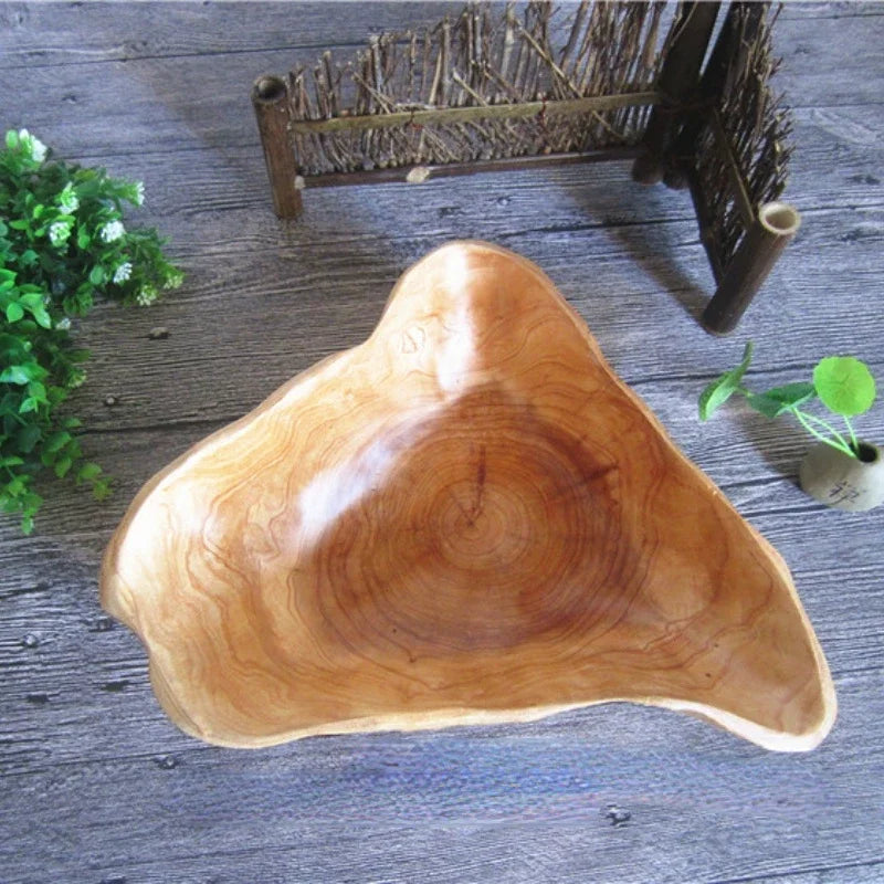 Handmade Natural Wood Fruit Tray, Wooden Bowl, Irregular Snack, Sushi Bread, Dessert, Candy Plate, Salad Trays, Home Decoration