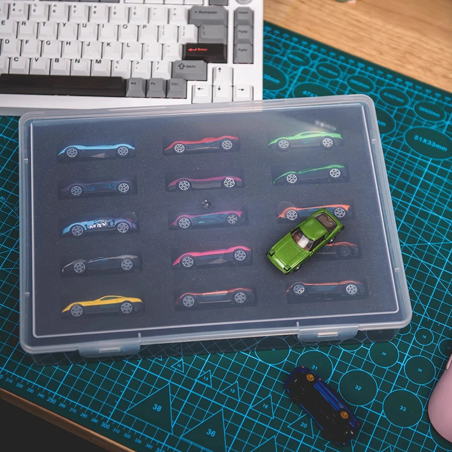 Matchbox car model storage box 1:64 ratio alloy car model 15 grid organizing and collecting box