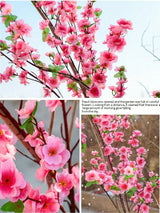 1pc Pink Artificial Peach Blossom Branch Home Wedding Party Landscape DIY Decoration Cherry Blossom Silk Flower Tree Decoration