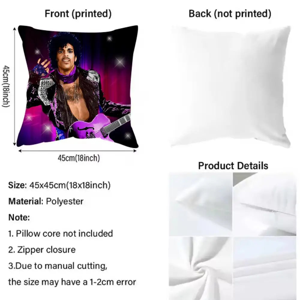 Funny P-Prince Singer Cushion Cover Premium Comfort Reversible Pillow Cove -Two in One Design for Any Room & Car Interior