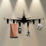 1pc Metal Airplane Key Rack, Wall-mounted Key Holder Organizer for Entryway Storage, Black Durable Jewelry Hook, Office & Front