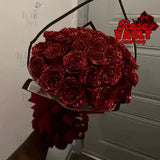 10/30/50pcs 7/6cm Glitter artificial flower rose Mother's/Valentine's Day girl friend wife DIY bouquet gift for wedding Birthday