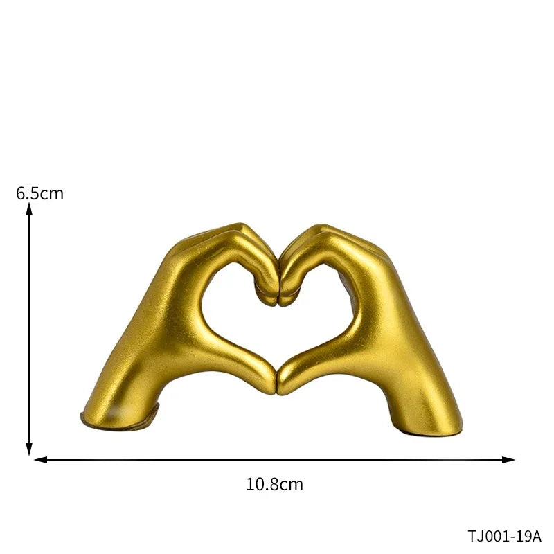 Resin Love Gesture Sculpture Desktop Decoration Sculpture Doll Nordic Light Luxury Crafts Office Home Decoration