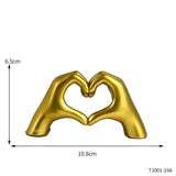Resin Love Gesture Sculpture Desktop Decoration Sculpture Doll Nordic Light Luxury Crafts Office Home Decoration
