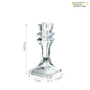 Glass Candle Wick Holder Clear Pillar Table Design Candlestick for Dining Decor