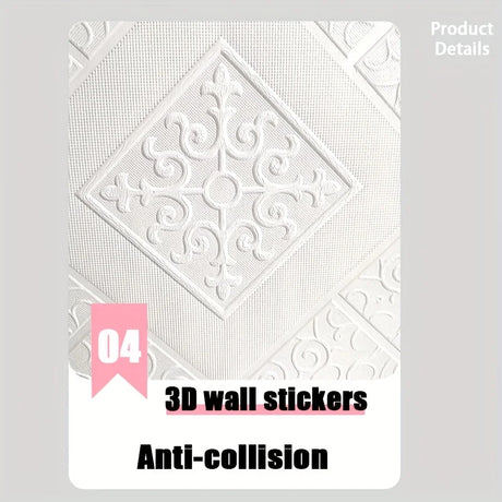 20pcs 3D Ceiling Wallpaper self adhesive wall decor Waterproof foam Design Sticker for bedroom wall sticker paper