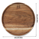 Decorative Tray Round Dinner Plate Wooden Large Wood Platte Dessert Pallet