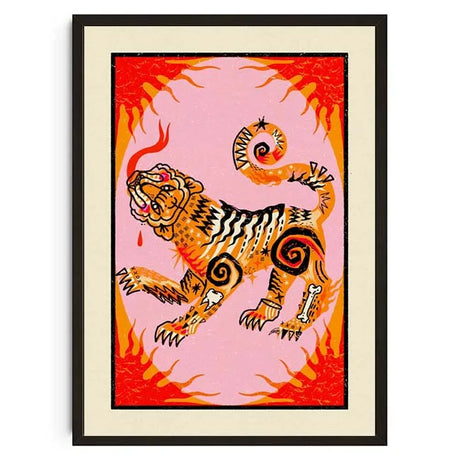Vintage Abstract Animals Print Posters Mid Century Wall Art Canvas Painting Pictures for Living Room Bedroom Home Decor No Frame