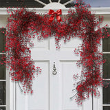 1.8m Artificial Hanging Plants Garland Plastic Red Ferns Fake Ivy Plant for Christmas Home Wedding Table Party Garden Decoration