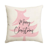 1/4pcs Christmas Pillow Cover, Pink Printed Cushion Cover, Farmhouse Decorative Sofa, Christmas Decoration (without Pillow Core)