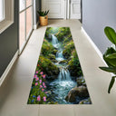 2D Mountain Stream Carpet Non-slip Floor Mat Realistic Landscape Rug Perfect for Home Decor Hallway Living Room Bedroom