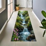 2D Mountain Stream Carpet Non-slip Floor Mat Realistic Landscape Rug Perfect for Home Decor Hallway Living Room Bedroom