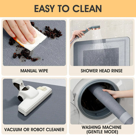 VIKAMA Bathroom Runner Rug with No Slip Rubber Backing Quick Dry Ultra Absorbent Bath Mat Machine Washable Floor Mats Home Decor
