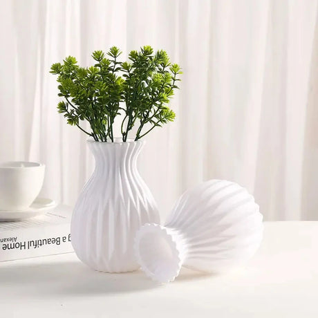 Modern Vase, White Plastic Vase, Flower Pot, Scandinavian Home Decor, Living Room Decor, Wedding Floral Arrangement Vase