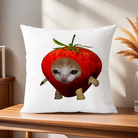 Cushion Cover Comfort Soft Cat Funny Pillowcase Sofa Meme Living Room Home Gift Office Decor Protective Covers
