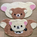 Cartoon Rilakkumas Turftd Rug Kawaii Korilakkuma Bear Floor Mat Bedroom Chair Bedside Lounge Rug Bathroom Doormat Home Decor