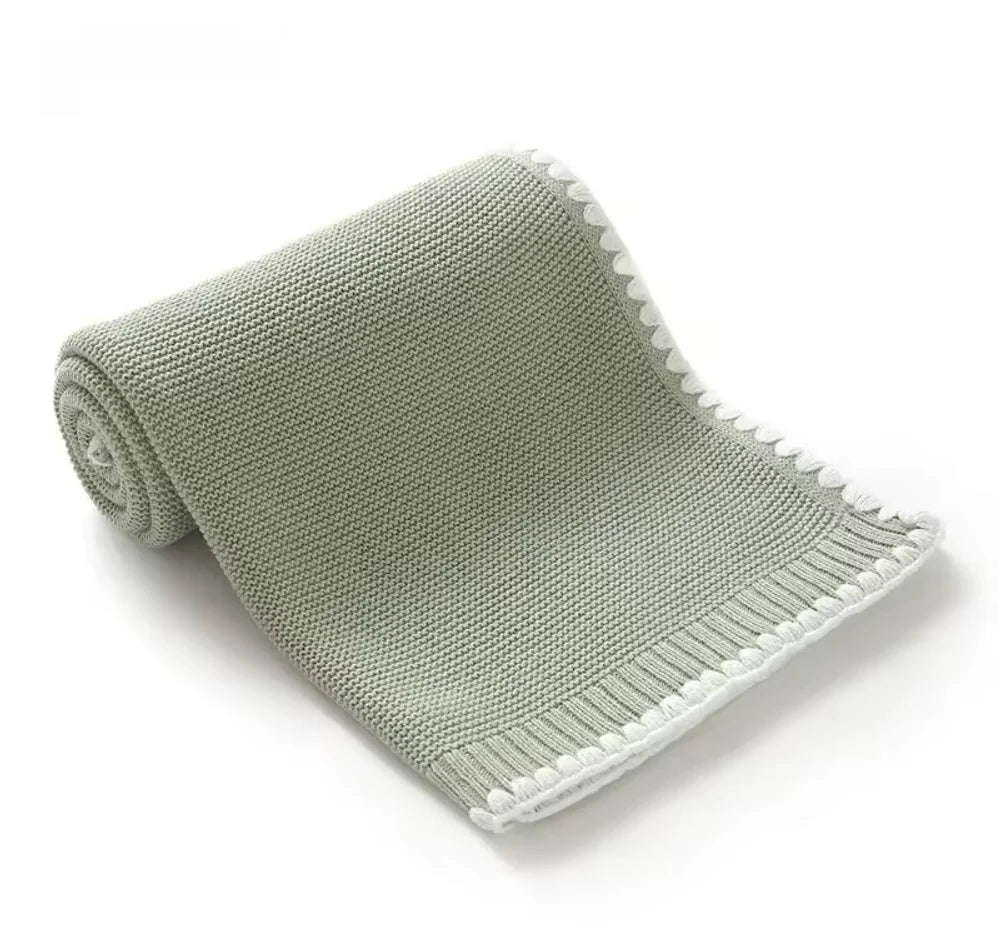 Personalized Name Knitted Acrylic Baby Blanket Breathable Boys Girls Newborn Swaddle Wraps Infant Nap Security Blankets