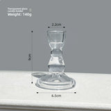 Glass Candle Wick Holder Clear Pillar Table Design Candlestick for Dining Decor