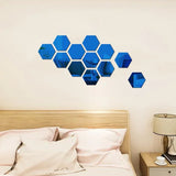 Acrylic Hexagon Mirror Wall Stickers Self Adhesive Removable Livingroom Bathroom Bedroom Wall Decoration Mirror Home Decoration