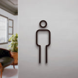 1pc 3D Acrylic Restroom Sign, Unisex - Black and Golden, Easy Door Mount for Hotels and B&Bs, Plastic Material