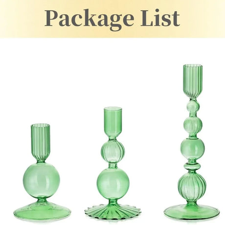 3Pcs Glass Candlestick Holders Glass Taper Candle Holders Groovy Wavy Elegant Candle Stick for Home Party Decoration