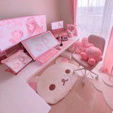 Kuna Bear Rilakkuma Carpet Relaxed Bear Cartoon Cute  Korea Floor Mat Bedroom Soft Plush Floor Mat Home Bedroom Bedside Carpet