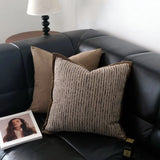 Brown Maillard Cushion Cover Modern Striped Design Decorative Pillow Covers Square Sofa Headboard Pillowcase Home Decor