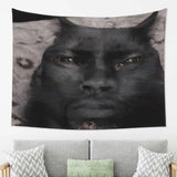 VIKAMA Bohemian Style Black Cat Tapestry Personalized Bedroom Background Warm Bedhead Decoration Room Wall Decoration